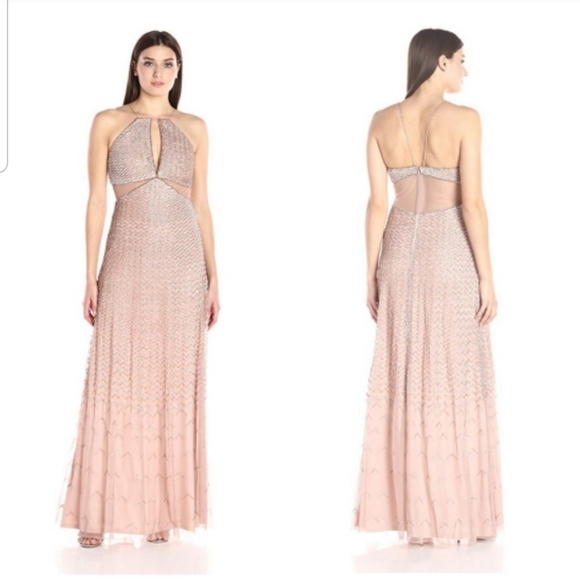 SOLD 💫Adrianna Pap Rose Gold Halter Gown 6 (NWT) - Picture 2 of 8